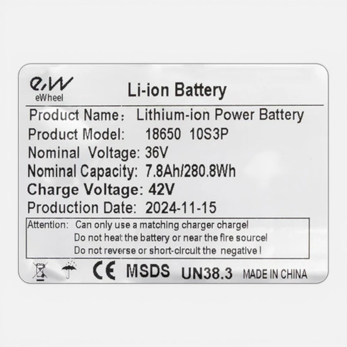 Batterie Ewheel 36V 7,8Ah - Xiaomi M365, 1S, Essential, Mi3