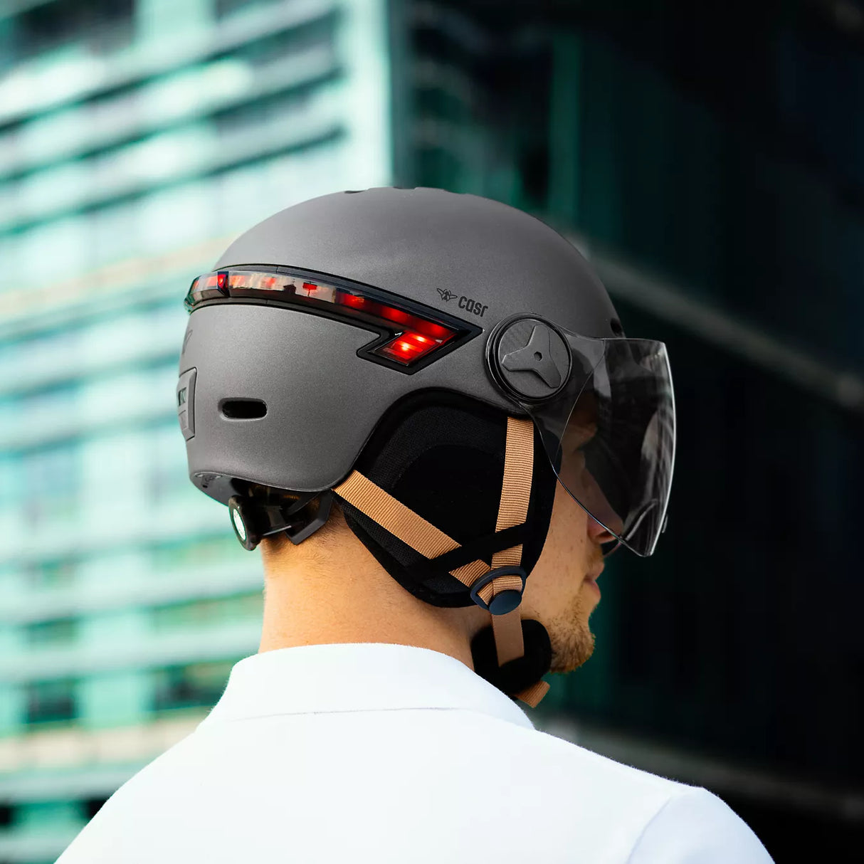 CASR Helm LED-Leuchte Anthrazitgrau Matt