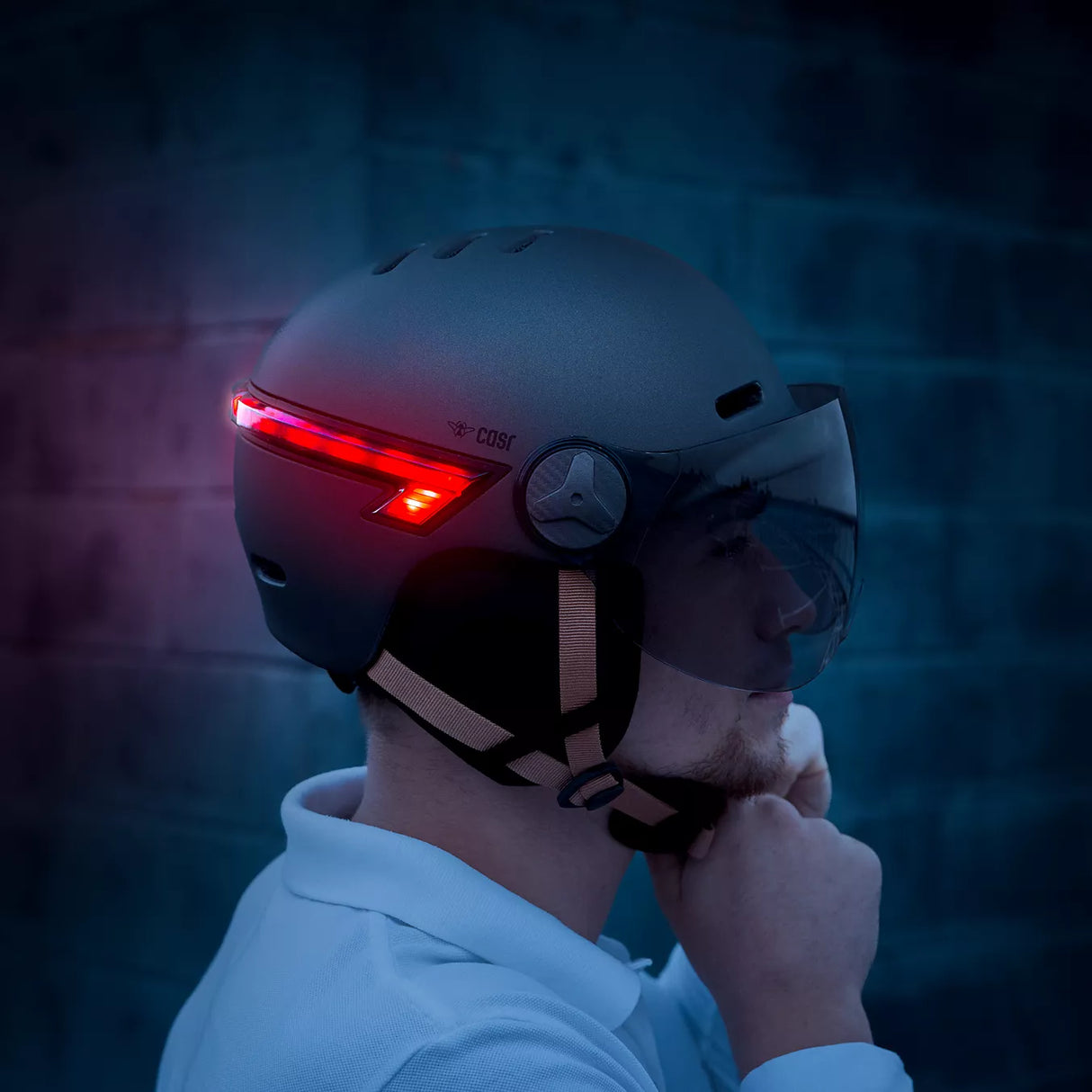 CASR Helm LED-Leuchte Anthrazitgrau Matt