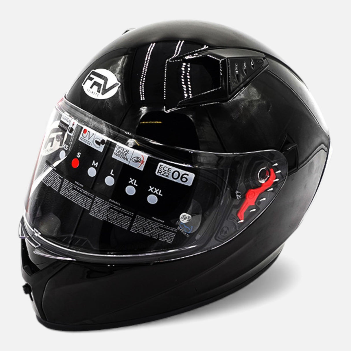 Casque intégral FRV noir brillant