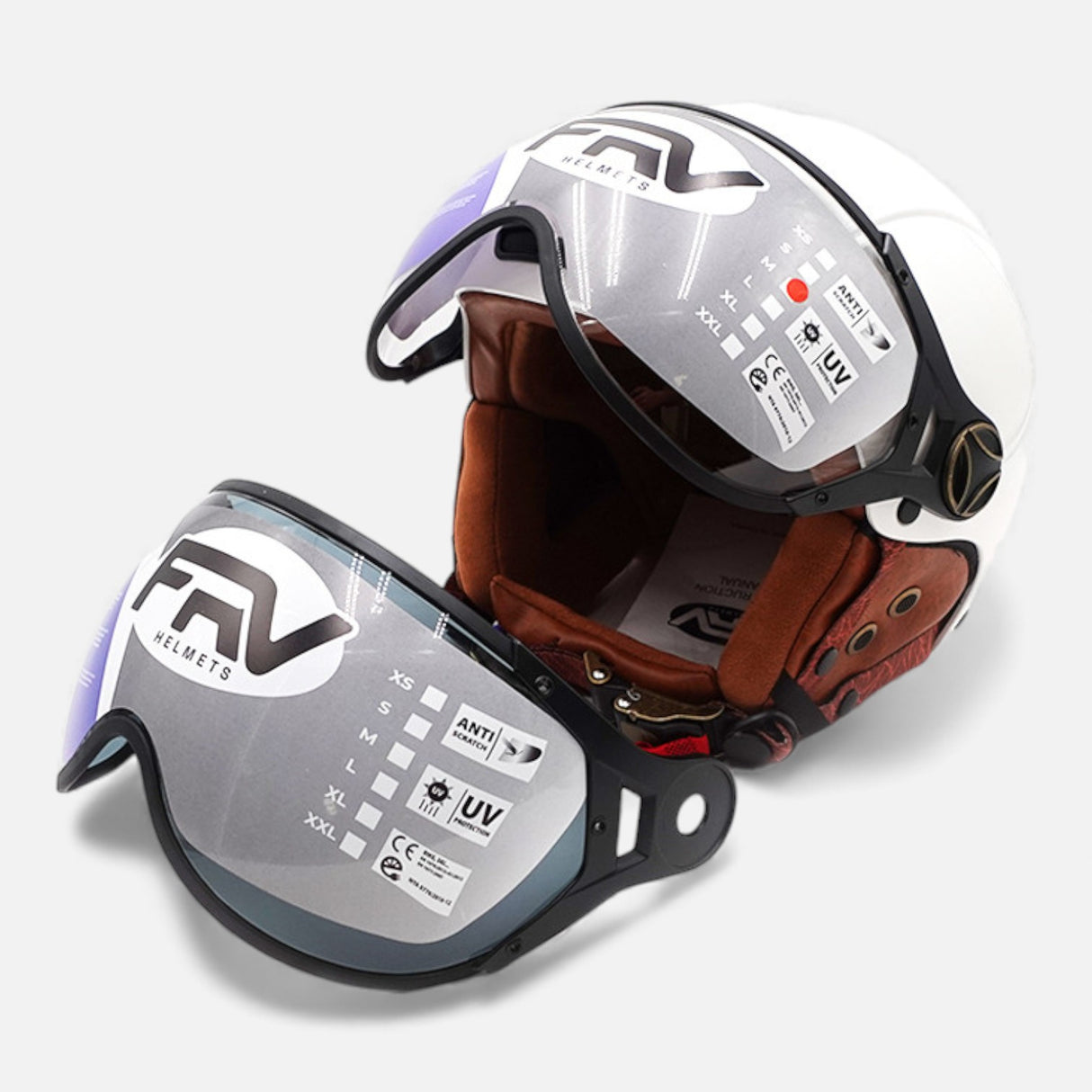 Casque JET FRV – Blanc brillant