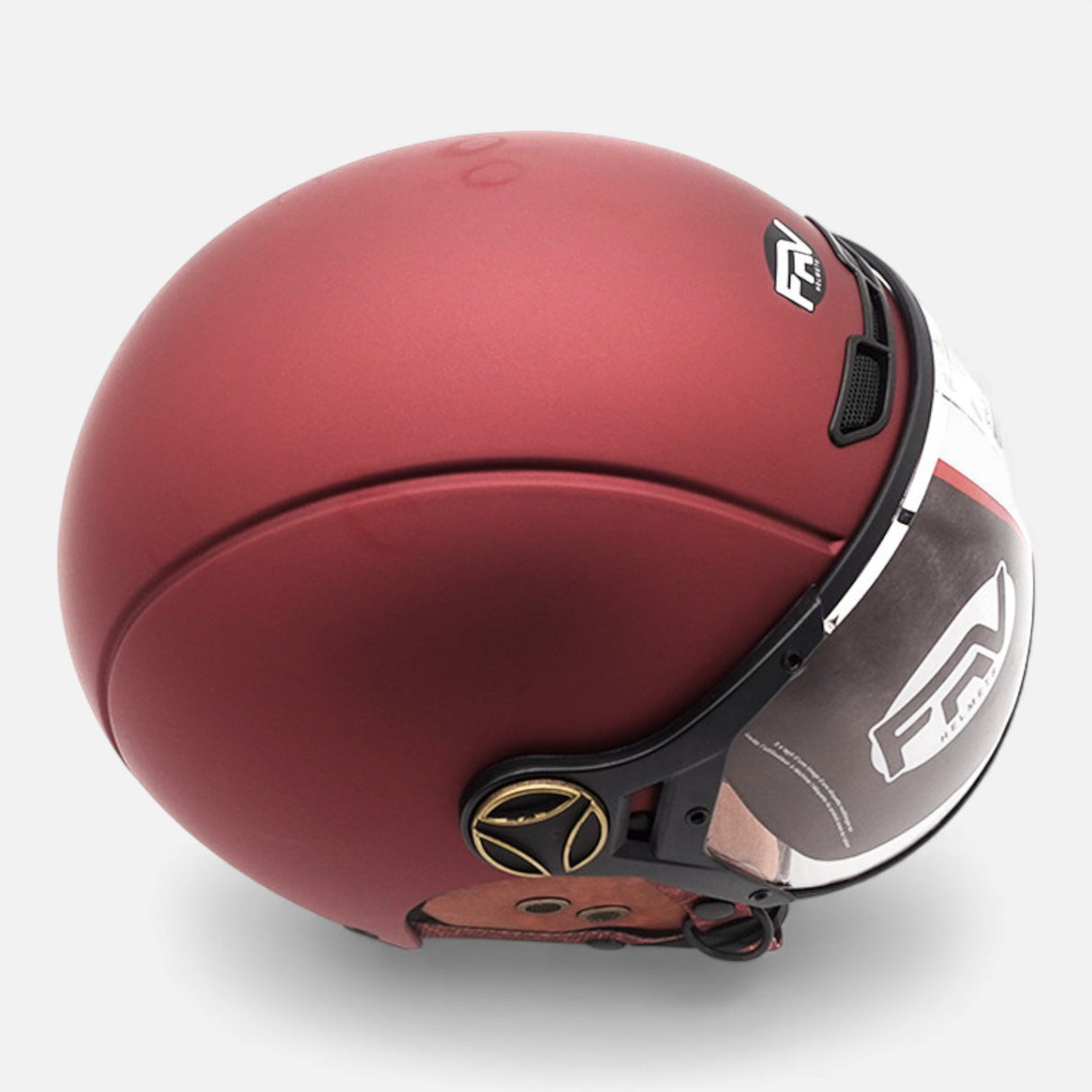 JET FRV Helm – Mattes Bordeaux