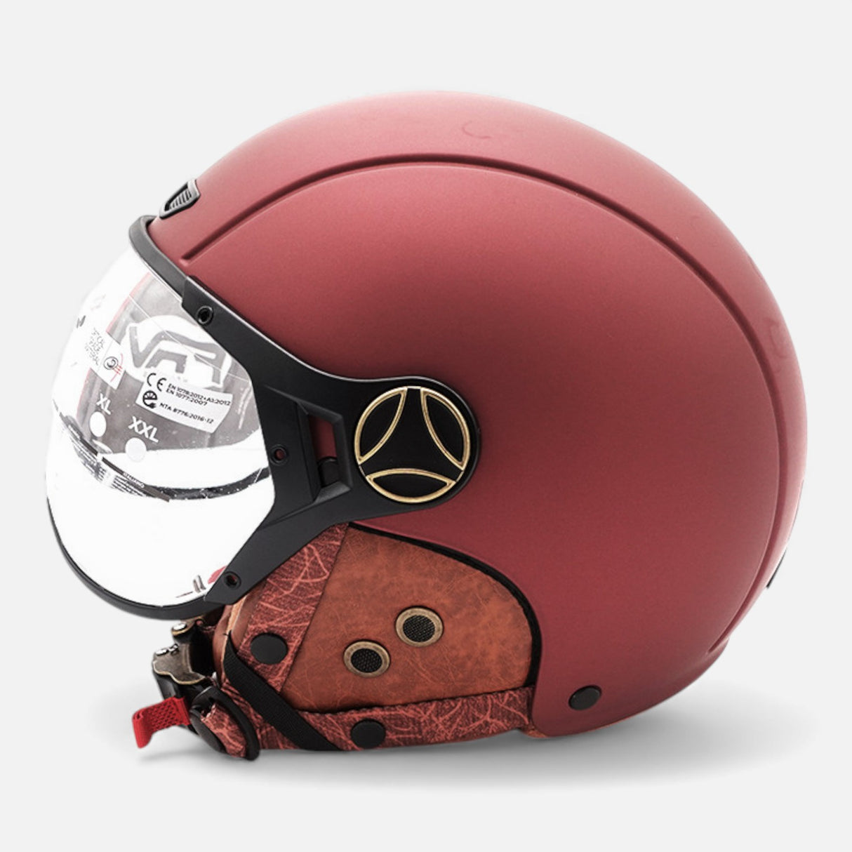 JET FRV Helm – Mattes Bordeaux