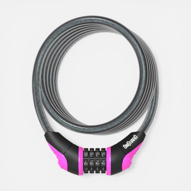 Antivol OnGuard Neon Coil Combo – 180 cm rose 