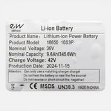 Batterie Ewheel 36V 9,6Ah - Xiaomi M365, 1S, Essential, Mi3 