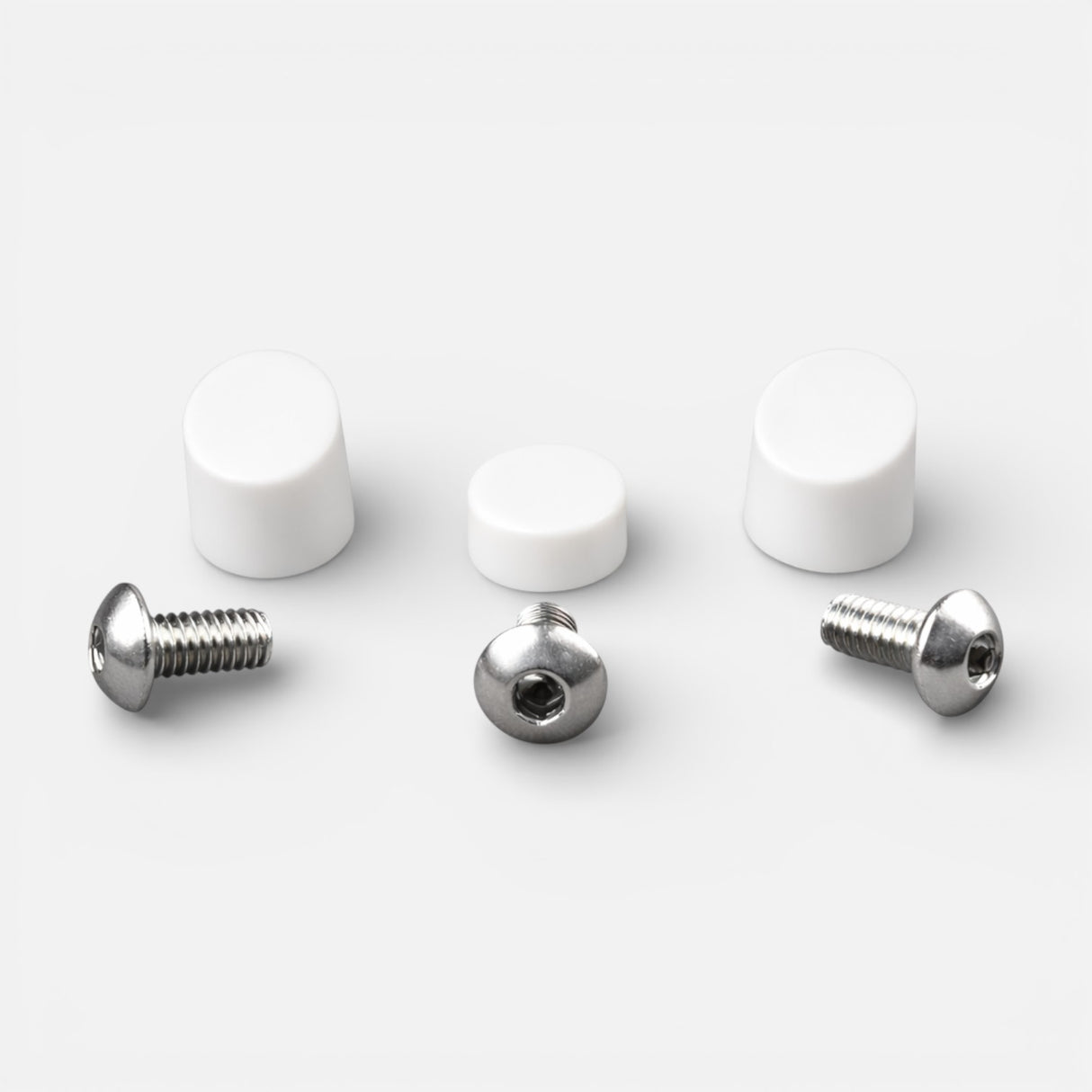 Weiße Schraubabdeckungen + Edelstahlschrauben – Xiaomi M365, M365 Pro, 1S, Essential, Pro 2, Mi 3