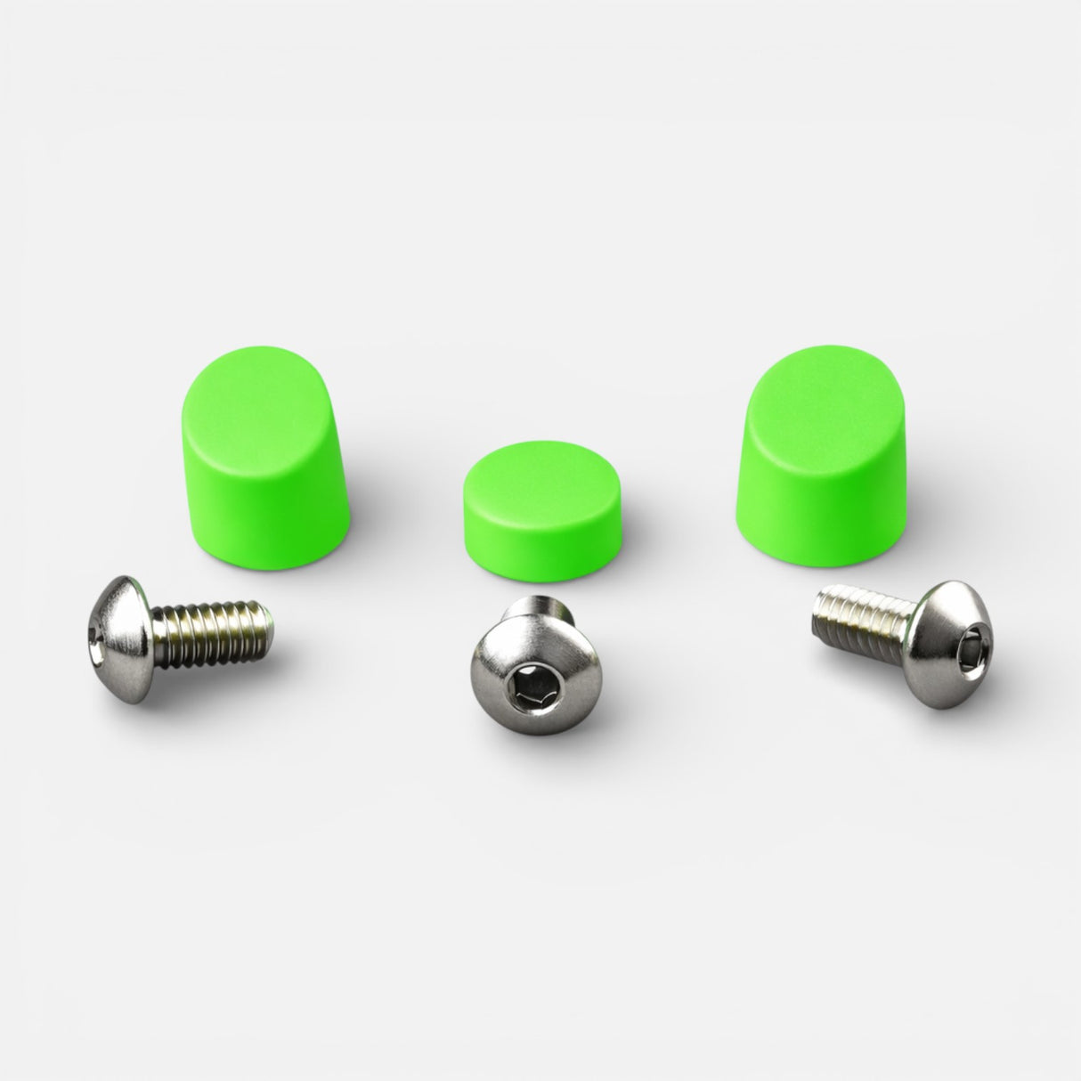 Green screw cover caps + stainless steel screws – Xiaomi M365, M365 Pro, 1S, Essential, Pro 2, Mi 3