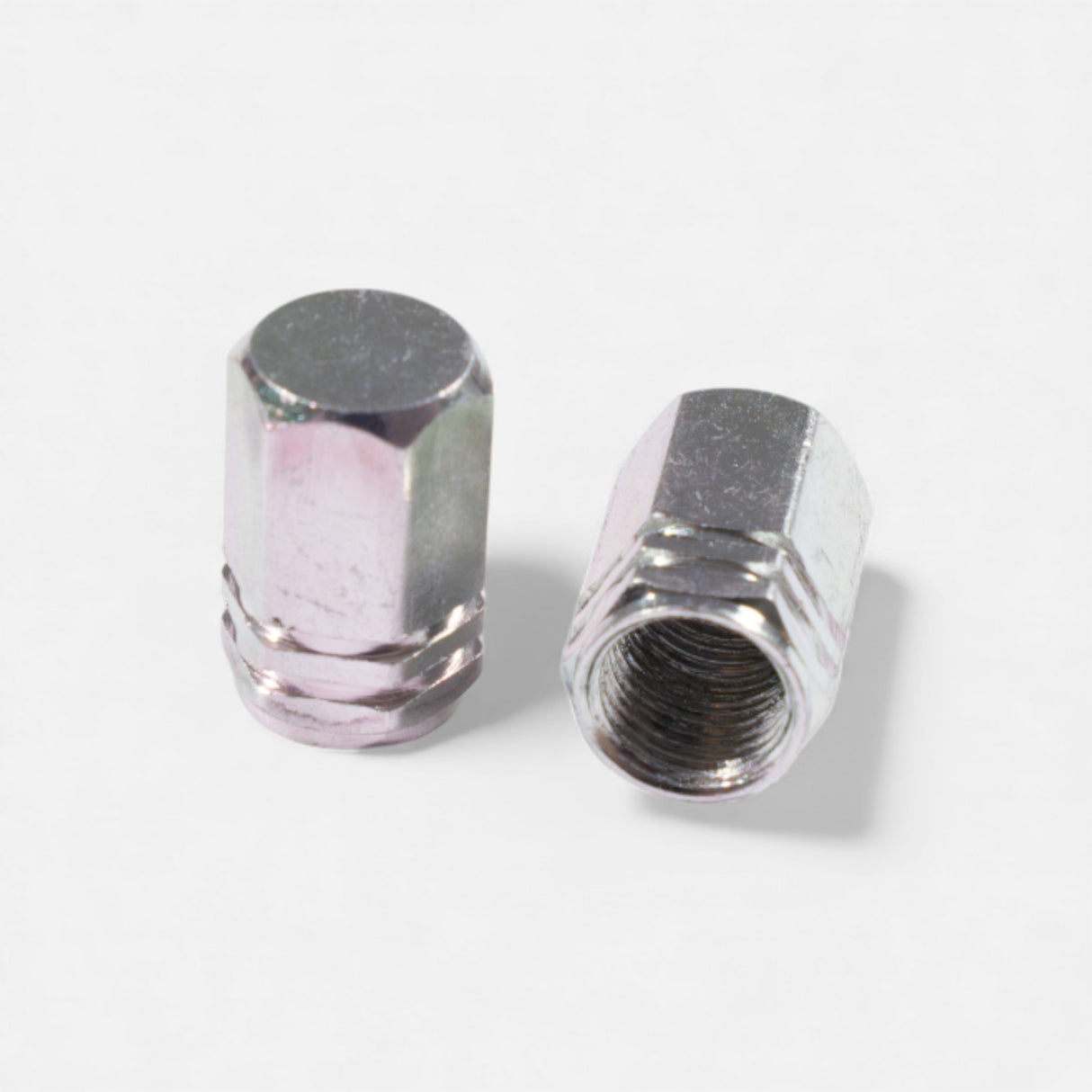 Bouchons de valve argent en aluminium (x2) – Trottinette, vélo, voiture