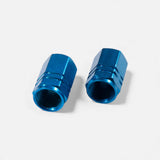 Bouchons de valve bleu clair en aluminium (x2) – Trottinette, vélo, voiture