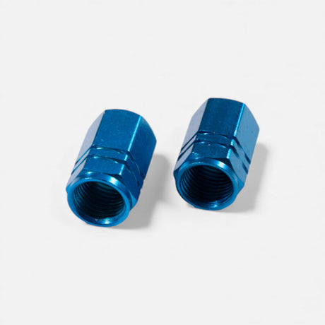 Bouchons de valve bleu clair en aluminium (x2) – Trottinette, vélo, voiture