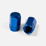 Bouchons de valve bleus en aluminium (x2) – Trottinette, vélo, voiture