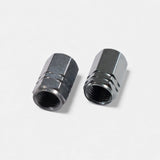 Bouchons de valve gris en aluminium (x2) – Trottinette, vélo, voiture