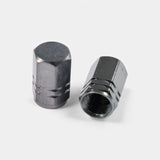 Bouchons de valve gris en aluminium (x2) – Trottinette, vélo, voiture