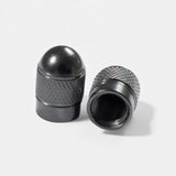 Bouchons de valve gris ronds en aluminium (x2) – Trottinette, vélo, voiture
