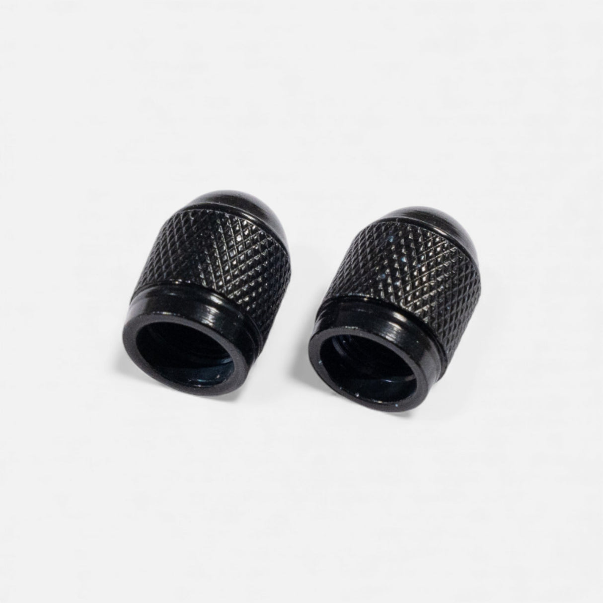 Bouchons de valve noirs ronds en aluminium (x2) – Trottinette, vélo, voiture