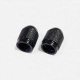 Bouchons de valve noirs ronds en aluminium (x2) – Trottinette, vélo, voiture