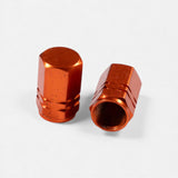 Bouchons de valve orange en aluminium (x2) – Trottinette, vélo, voiture
