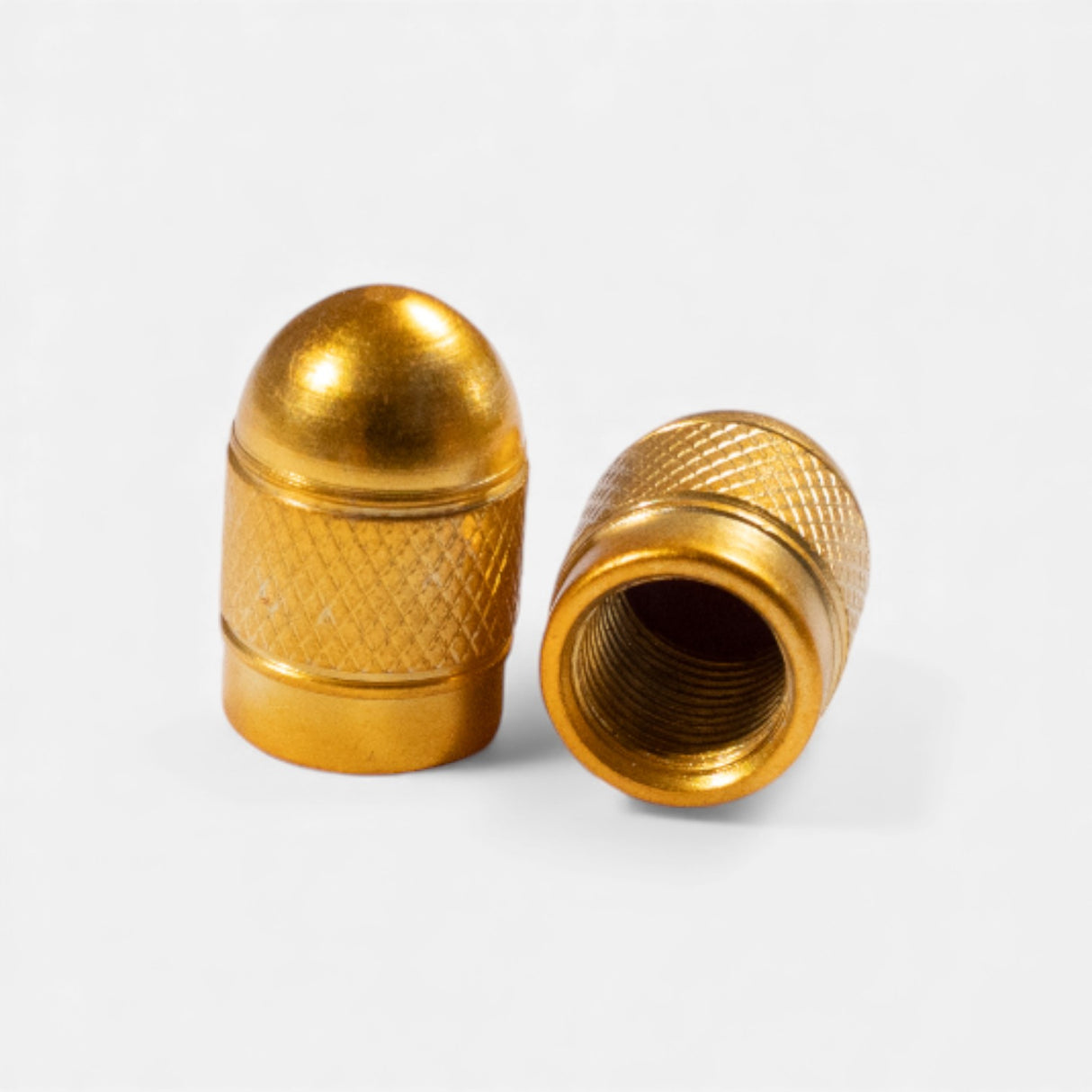 Bouchons de valve or ronds en aluminium (x2) – Trottinette, vélo, voiture