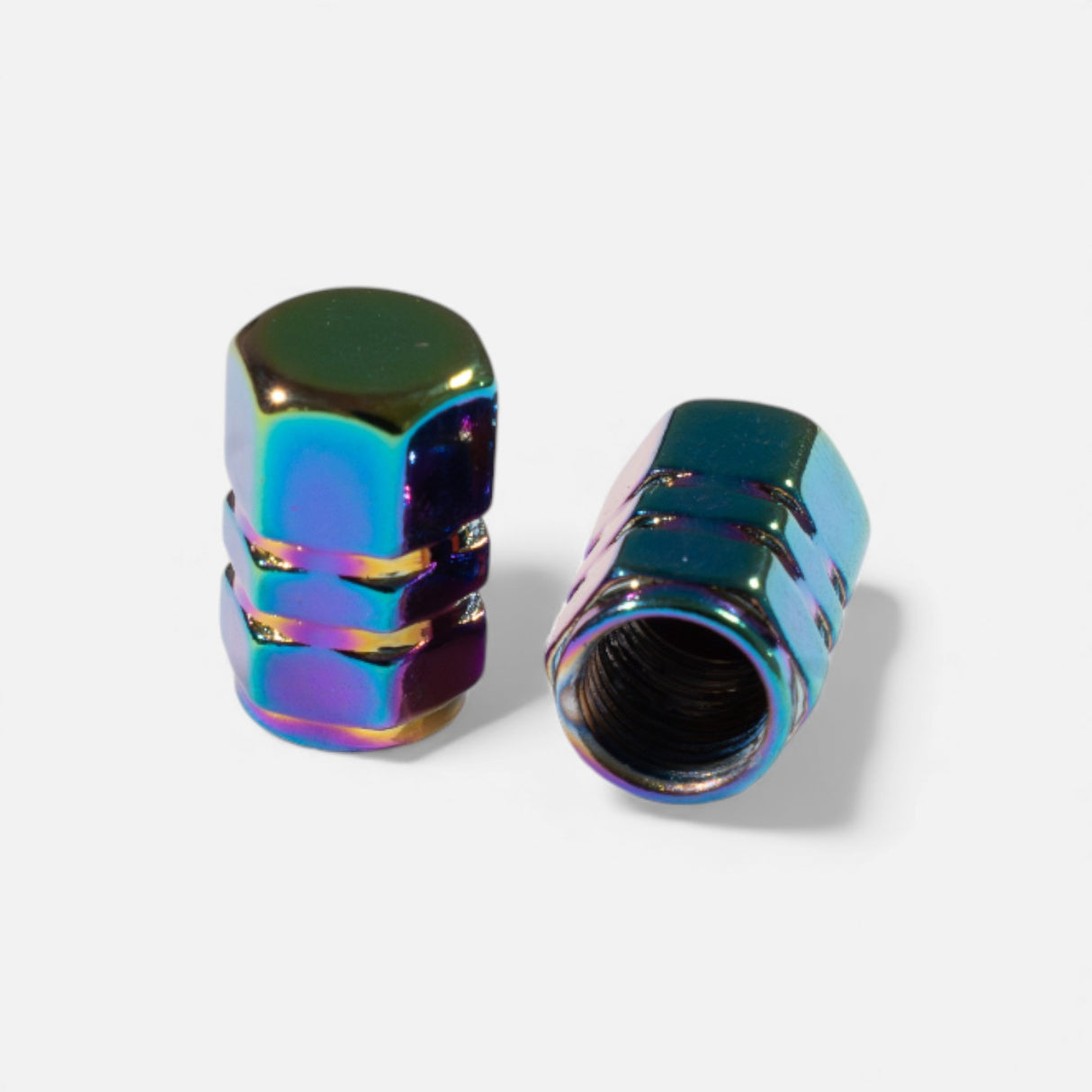 Bouchons de valve rainbow en aluminium (x2) – Trottinette, vélo, voiture