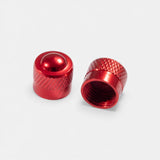 Bouchons de valve court rouge en aluminium (x2) – Trottinette, vélo, voiture