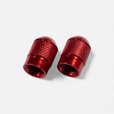 Bouchons de valve rouges ronds en aluminium (x2) – Trottinette, vélo, voiture