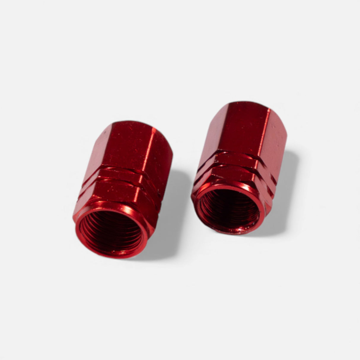 Bouchons de valve rouges en aluminium (x2) – Trottinette, vélo, voiture
