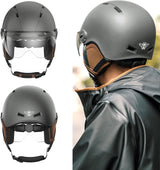 Grauer CASR-Helm mit Visier