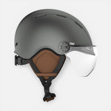 Grauer CASR-Helm mit Visier