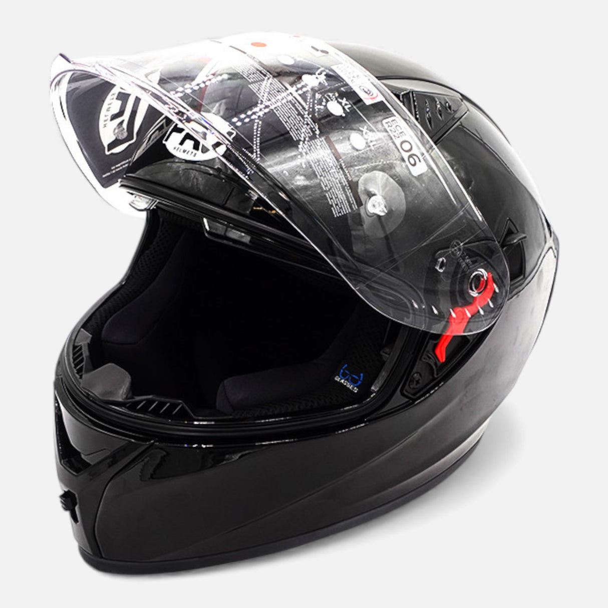 Casque intégral FRV noir brillant