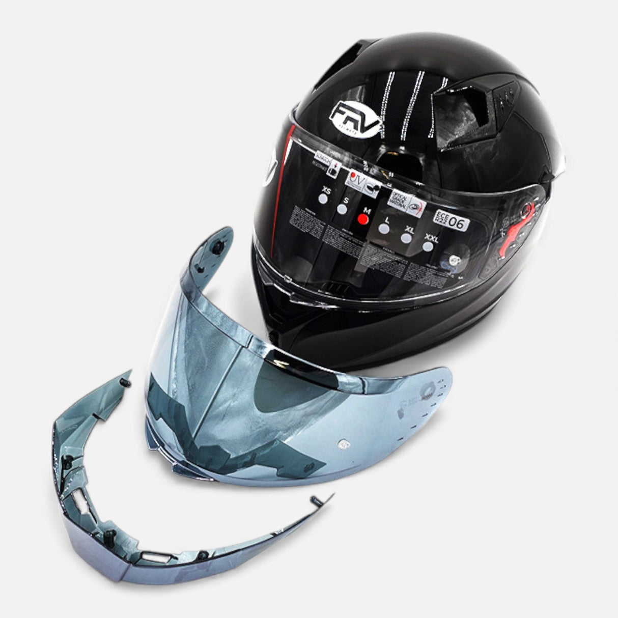 Casque intégral FRV noir brillant