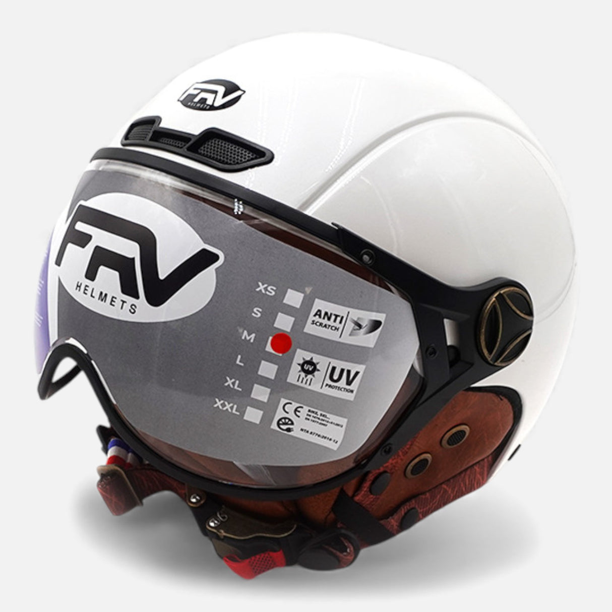 Casque JET FRV – Blanc brillant
